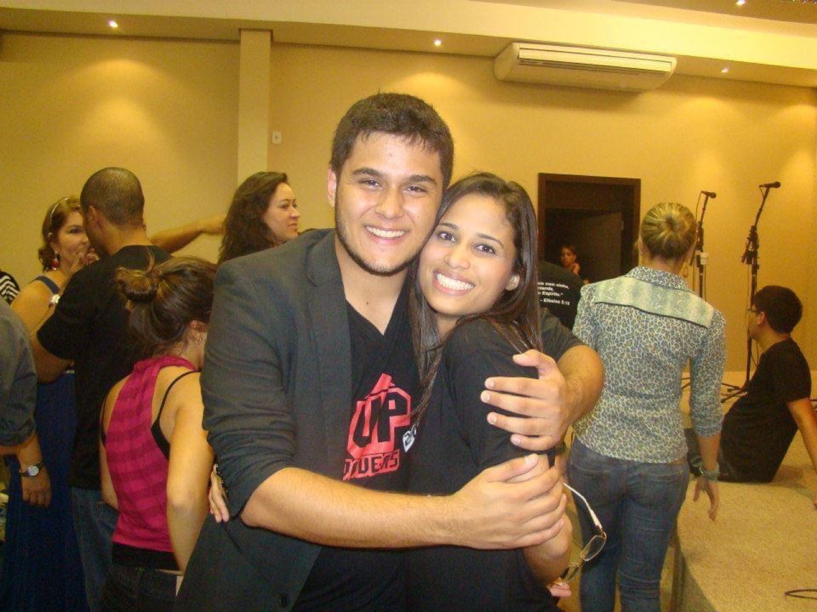 Daniel and Carla embracing