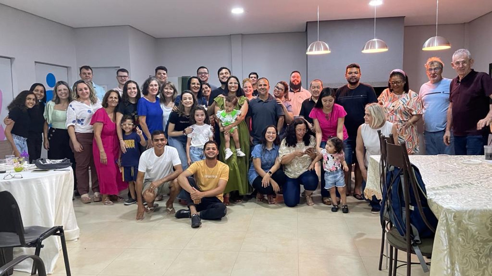 The church family gathered for a group photo