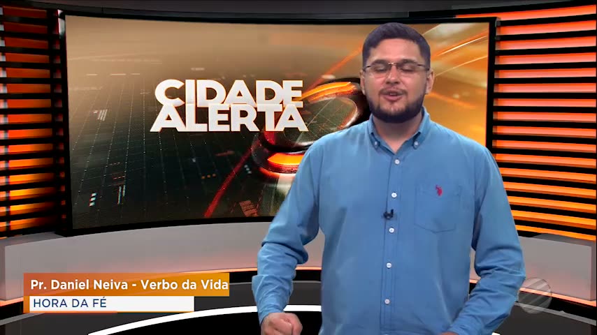 Daniel speaking in a television studio